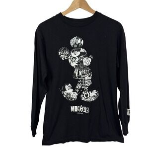 Neff‎ Disney Mickey Mouse Black Long Sleeve Graphic Tee Mens Size S